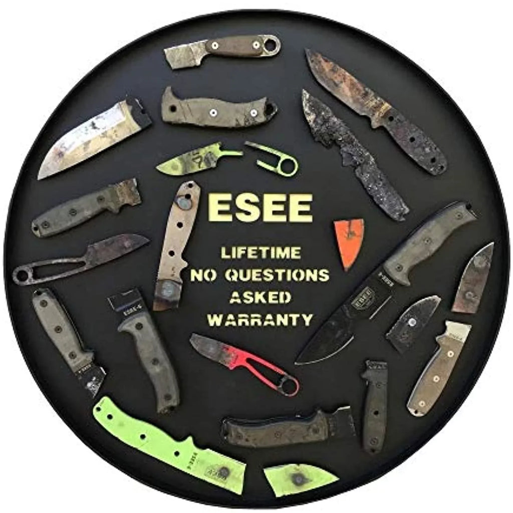 1095 Carbon Natural & 5S-E Fixed Black Blade ESEE Serrated Knives Steel Micarta Knife