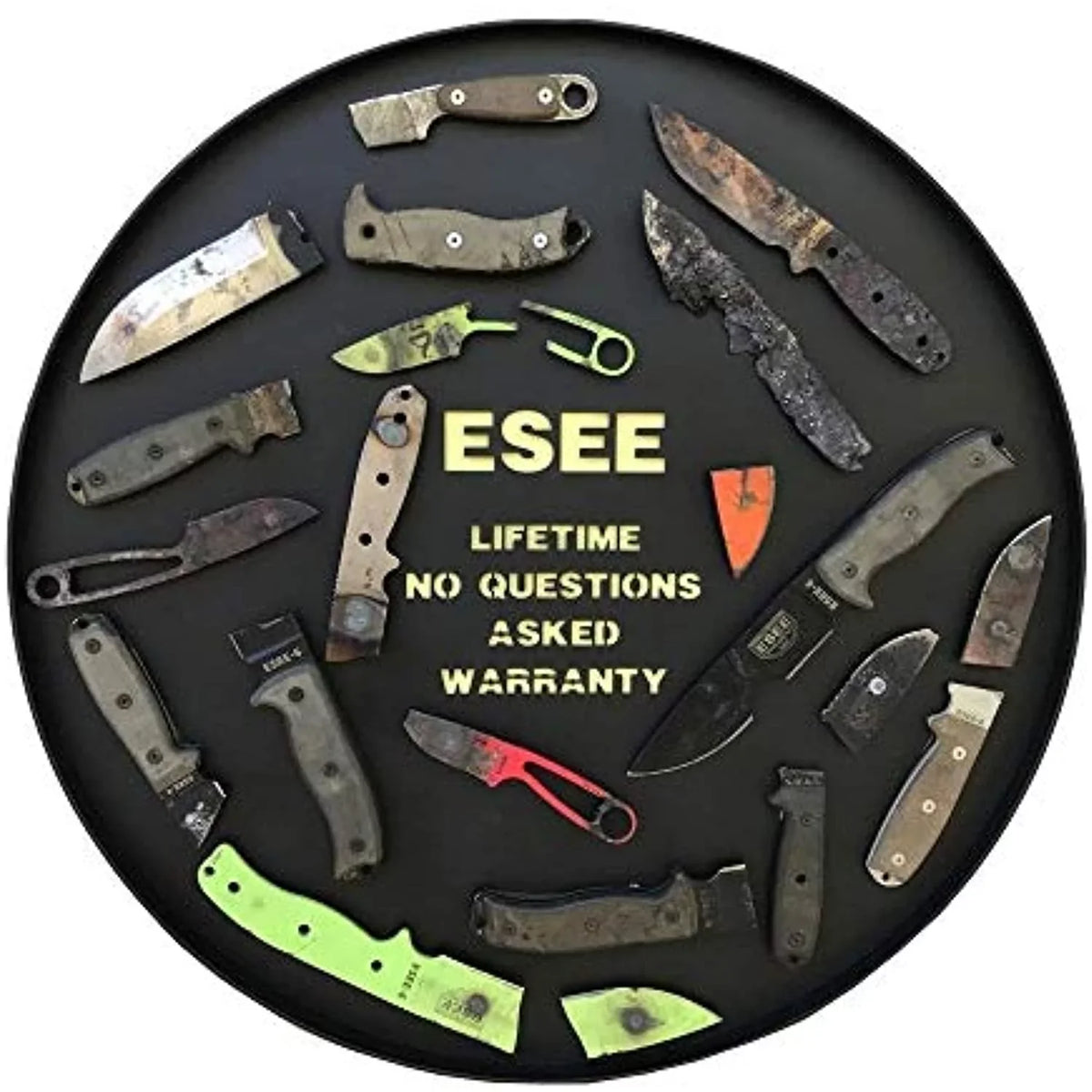 1095 Carbon Natural & 5S-E Fixed Black Blade ESEE Serrated Knives Steel Micarta Knife