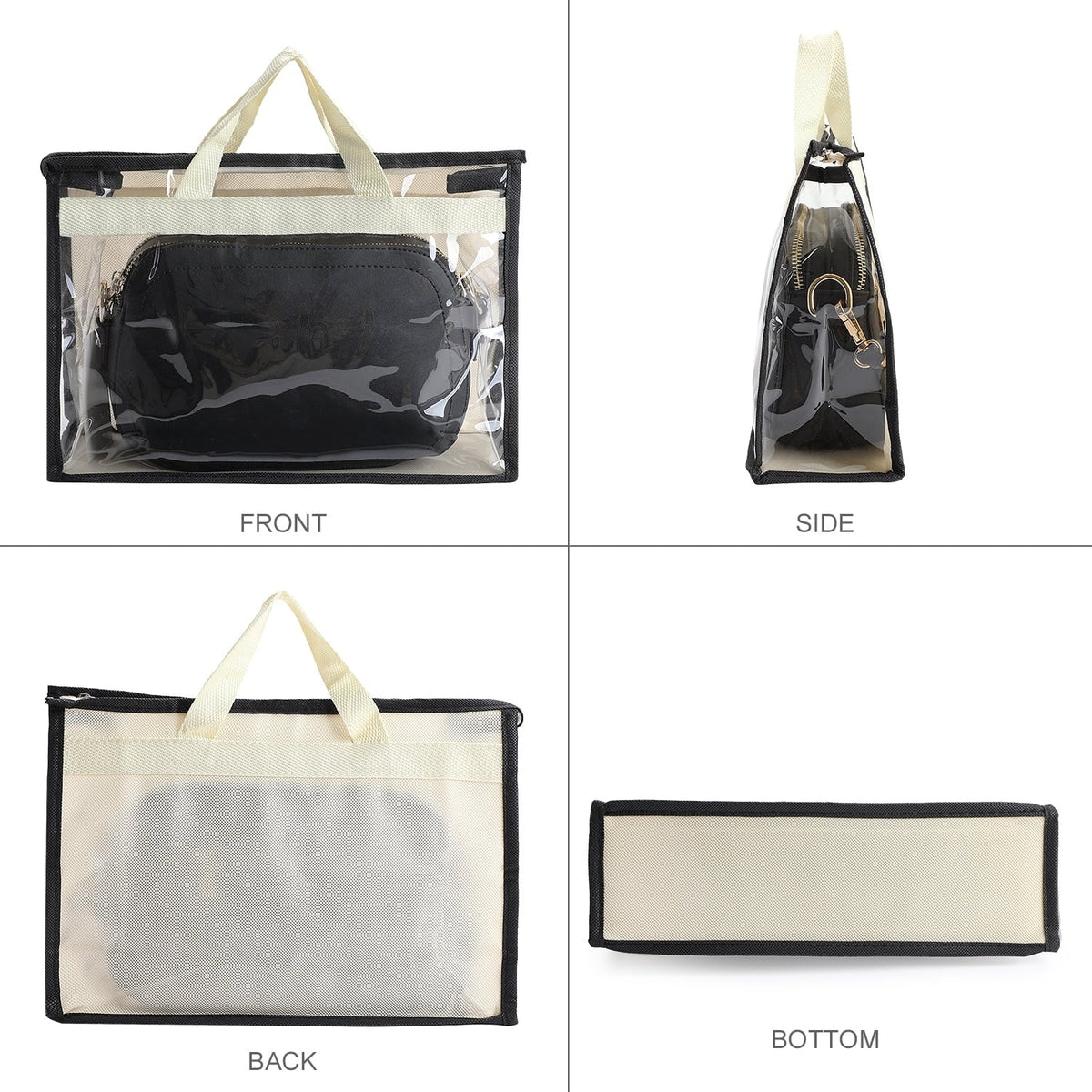 Zipper Handbags, Organizer Storage, Storage Handles for Hanging Purse Pcs Organizer Clear 3 with Closet, Cover for Purse Closet Dust Bags and Handbag