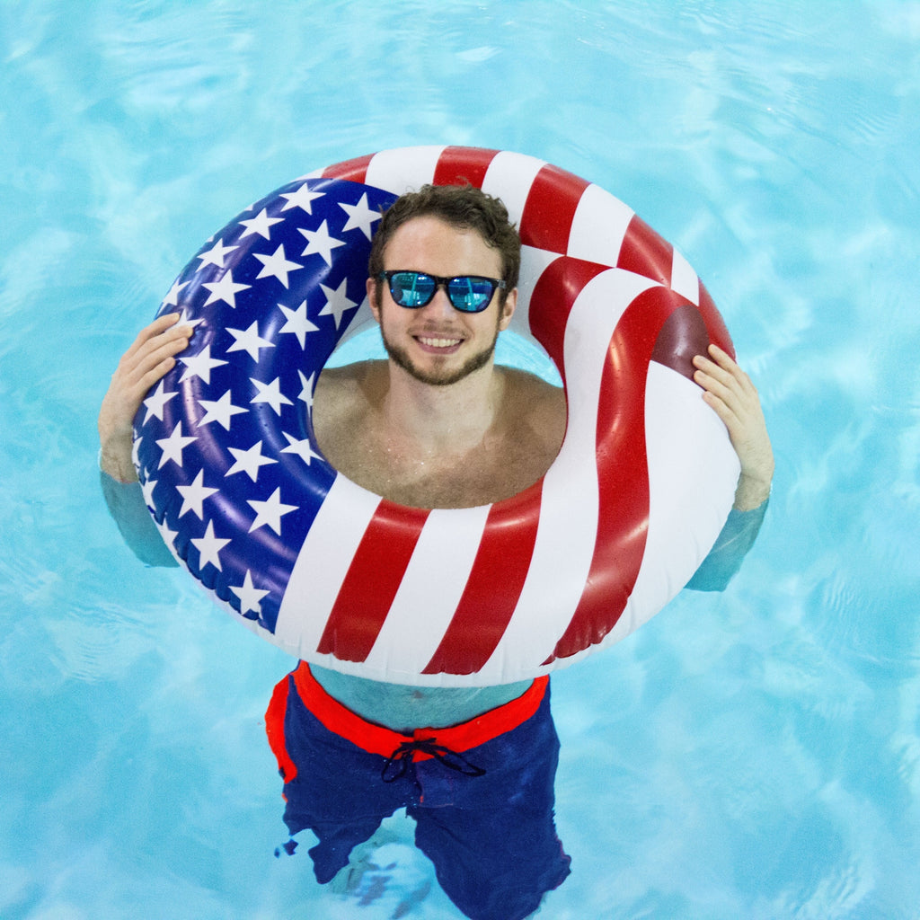 Float Swimline American Tube Flag Pack) 36 Inch Inflatable Swimming (12 Pool