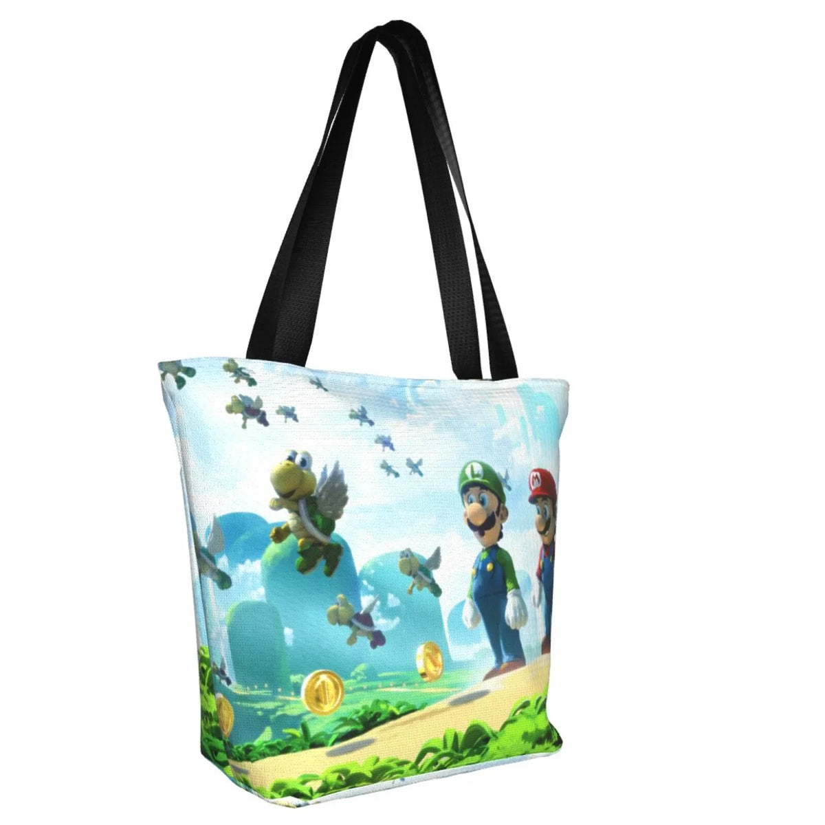 Capacity School Handbag Shoulder Bag Luigi Business Large Super Tote Work Beach Travel Cartoon Women's Shopping Mario For