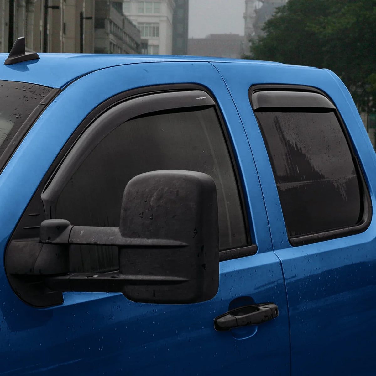 2500HD/3500HD Accessories,4 Cars,Vent Silverado Window 2007-2014 Deflectors for for Chevrolet(Chevy) Extended Visors Cab,Rain in-Channel Guards,Window Goodyear Deflector,Car Shatterproof pcs-GY007713