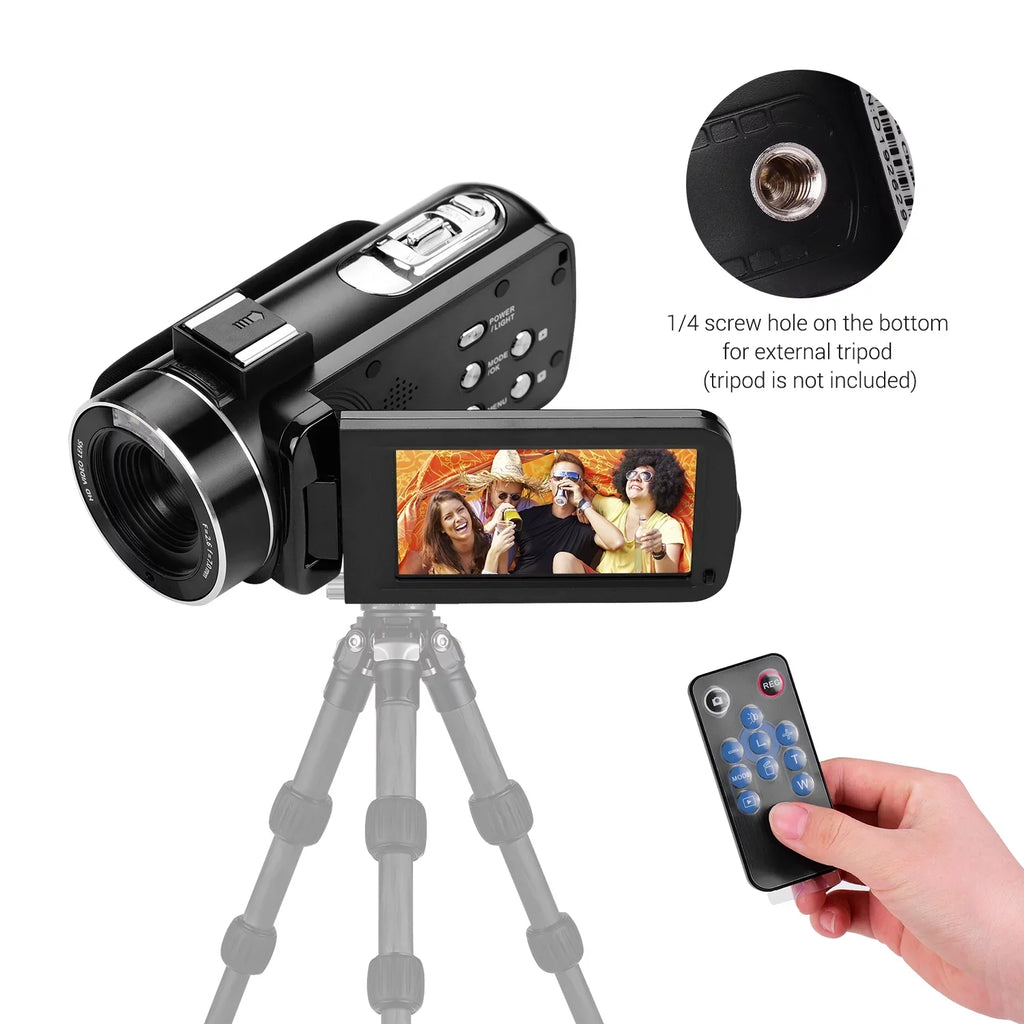 Sensor -Shaking Video DV Professional Microphone Handheld Andoer IPS with 4K Mounting Burst Shoe Camcorder for 3.0 Digital Function Inch CMOS Hot