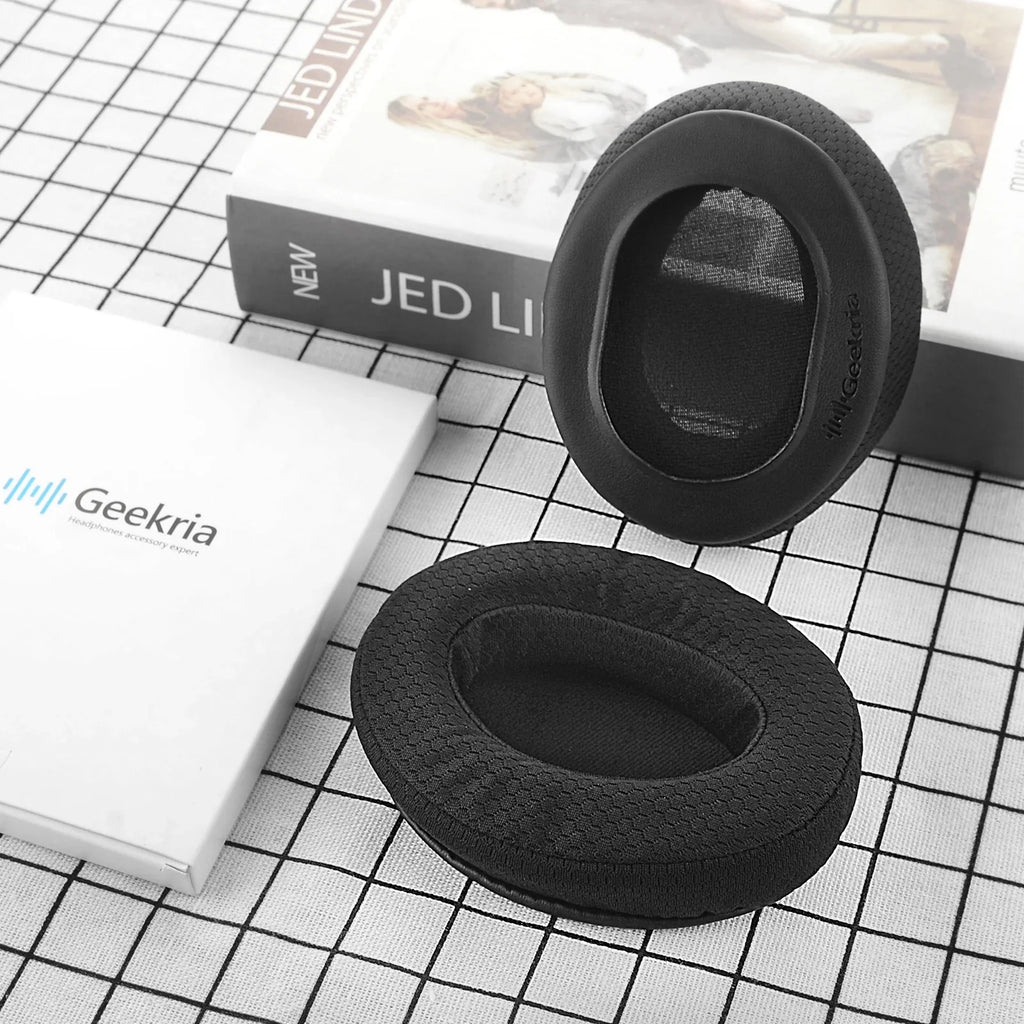 Mesh Repair Cups Headphones Thick Ear Earpads, Corsair Ear HS40, Geekria Pads Comfort Extra (Black) Ear for HS35, HS45 Fabric Cushions, Replacement Headset Parts
