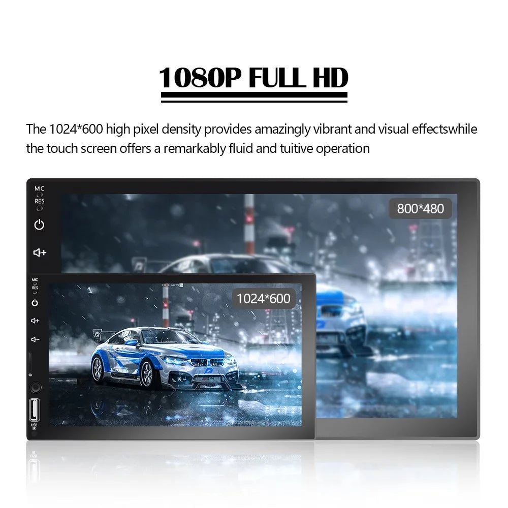 Car Touch Camera/Android 2 Screen Car for Player Din MP5 Stereo Auto/Autoradio/IOS/Bluetooth/USB/TF 7" View Rear Play with Multimedia