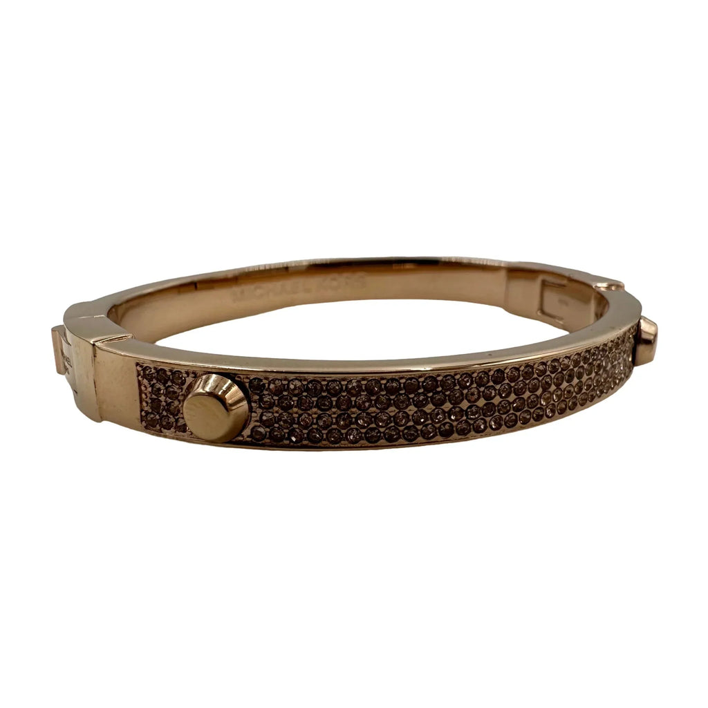 Astor Stud Gold-Tone Kors Bracelet Michael Bangle Crystal -MKJX2747791 Pave