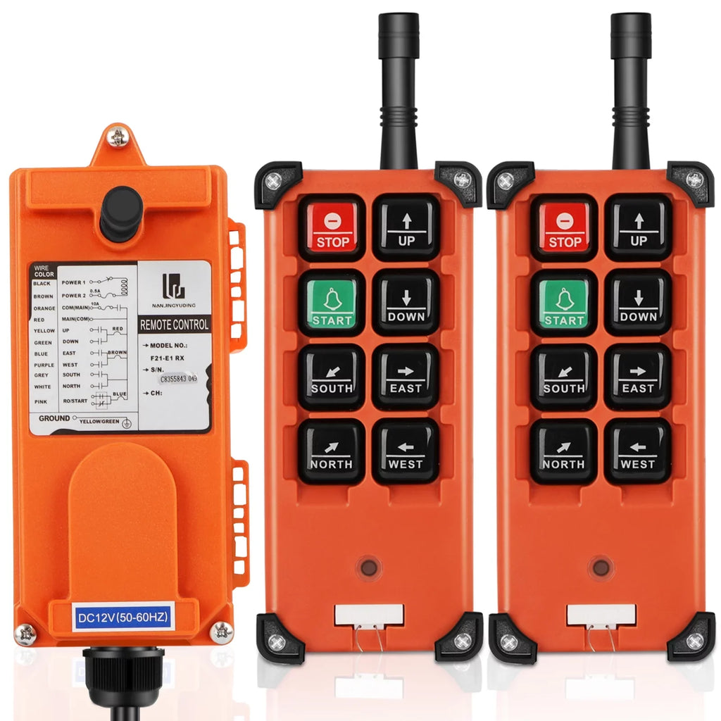 Buttons Winch 8 Electric Crane 12V 1 Wireless Remote Overhead Receiver Lift Control Tower DC Industrial Radio Transmitter Hoist 2 Crane + Crane Switch Bridge
