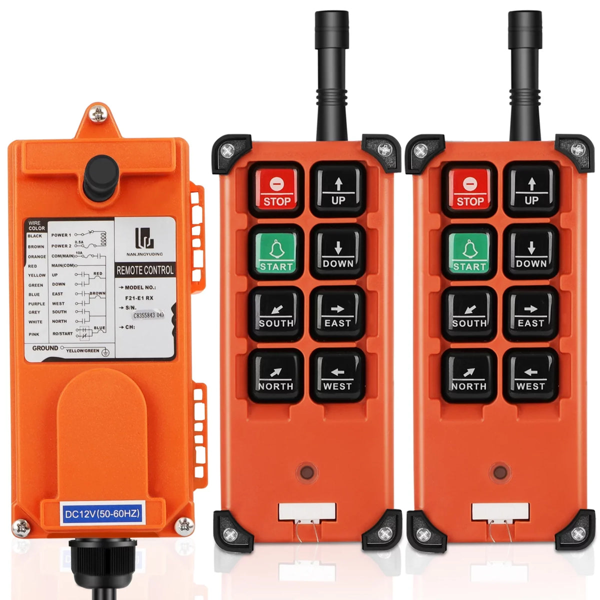 Buttons Winch 8 Electric Crane 12V 1 Wireless Remote Overhead Receiver Lift Control Tower DC Industrial Radio Transmitter Hoist 2 Crane + Crane Switch Bridge