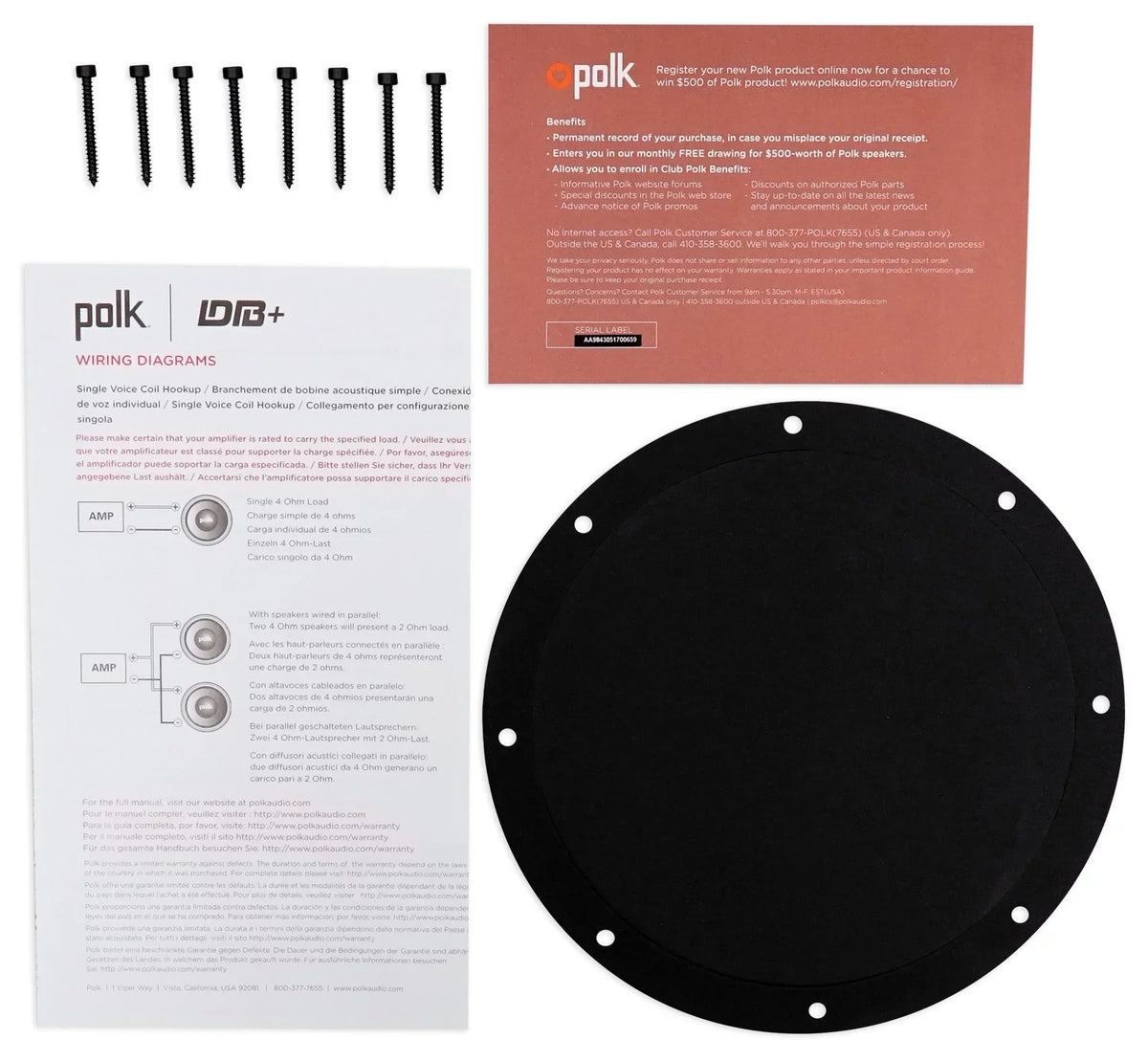 DB842DVC (2) Polk Subwoofer Dual 8” 1500 Car Audio Audio Sub+Rockmat 4-Ohm Watt