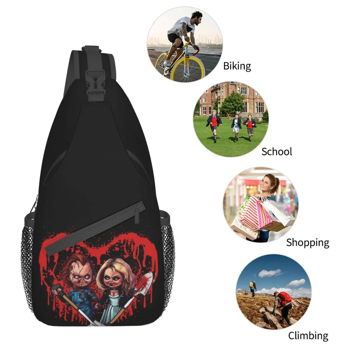 Bags Hiking Unisex Of Travel Crossbody Chucky Men Gifts Bag Backpack Shoulder Sling Women Play Bride For Daypack Chest
