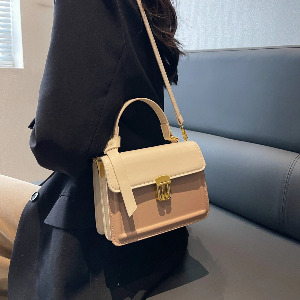 Purse Inch For Women Leather Crossbody (7.9*5.93*3.16) Decor Faux Junior Flap Buckle Bag, Square Handbag, Trendy