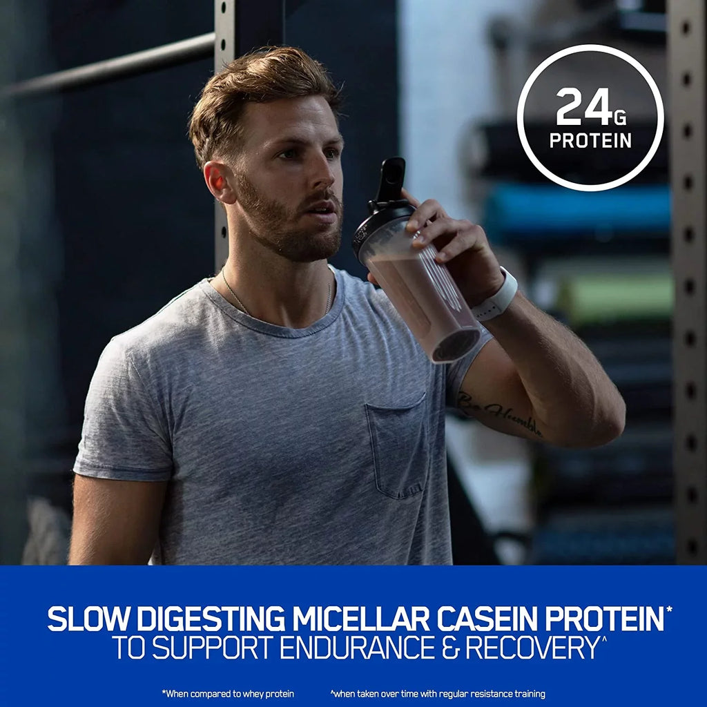 Chocolate Casein, 100% Protein Gold Nutrition, Standard Powder, 1.87 Peanut Optimum 24g Butter, lb