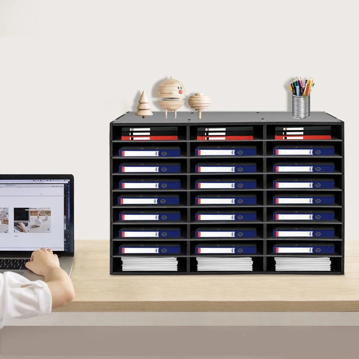 Literature 27 Slots Holder Design Sorter Organizer File Paper Storage Mail Open