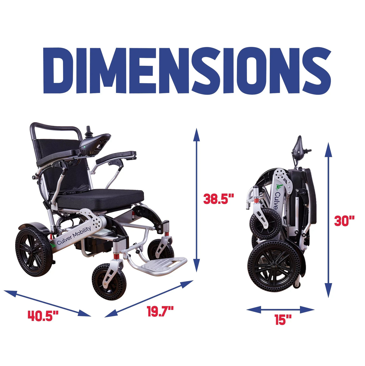 Lightweight - Alton Foldable Power - miles - SILVER Wheelchairs Exclusive 500W 20 and Mobility Electric 360lbs -