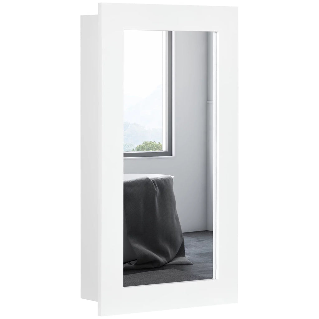 Medicine Bathroom Cabinet, Mounted Cabinet, Wall Mirror kleankin White