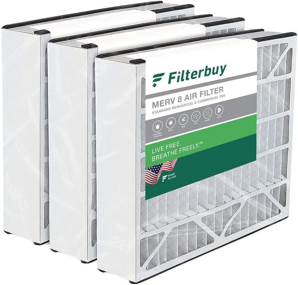 255649-105 Air AC Air Filters HVAC 8 MERV Furnace (3-Pack) Bear for Pleated Trion Filterbuy 16x25x5