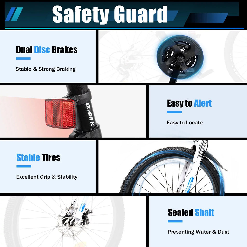 26" School Bike Bicycle Bikes Disc Brake Men Folding Dual SHZICMY Speed 21 Mountain MTB