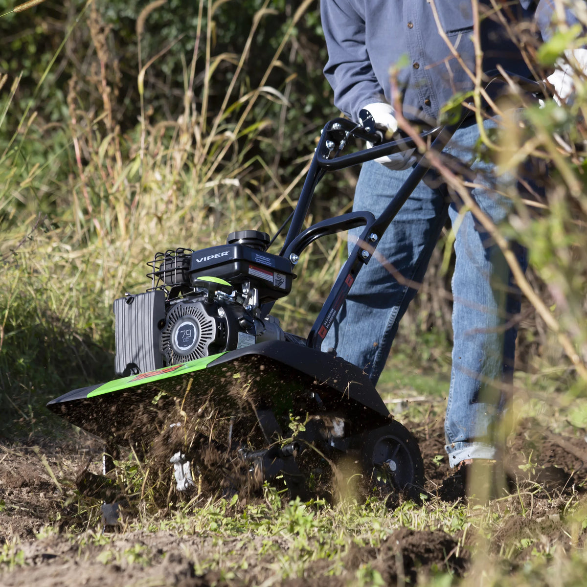 2-in-1 Engine, 35310 with TAZZ 4-Cycle Tiller/Cultivator Viper 79cc