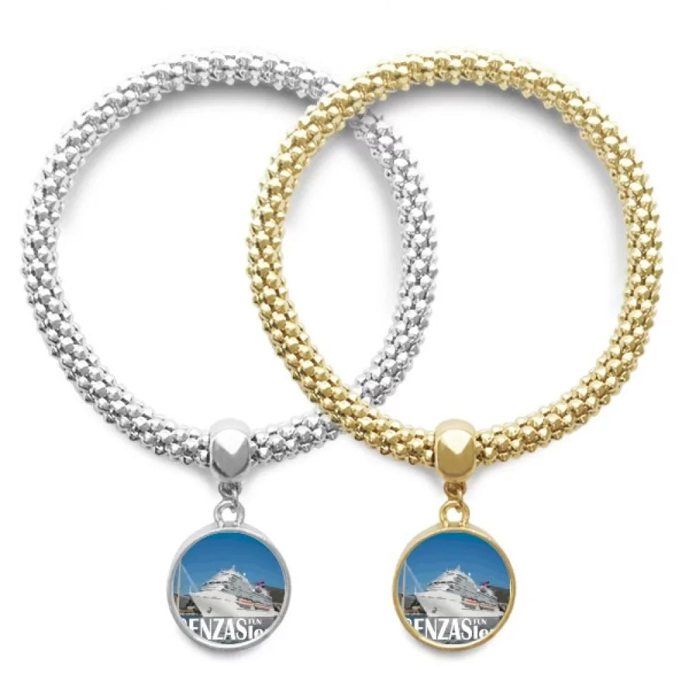 Lover Chain Giant Luxury Poster Pendant Ship Jewelry Couple Bracelet Cruise Bangle