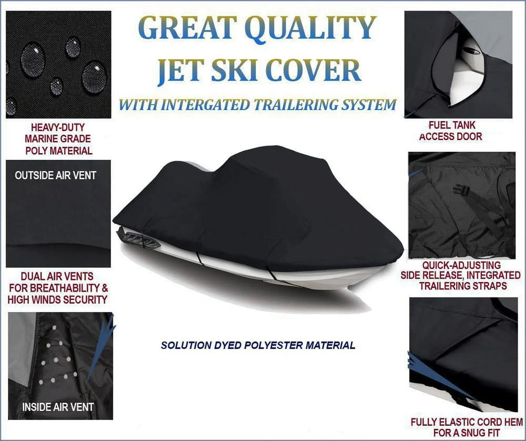 TOP XL700 Ski Compatible 2001 XL 2004 2003 1999 WaveRunner Yamaha OF THE LINE BLACK PWC 700 2000 Jet Cover for 2002