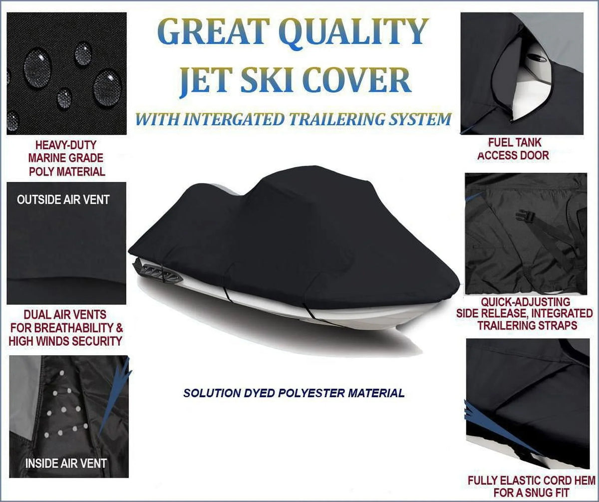 TOP XL700 Ski Compatible 2001 XL 2004 2003 1999 WaveRunner Yamaha OF THE LINE BLACK PWC 700 2000 Jet Cover for 2002