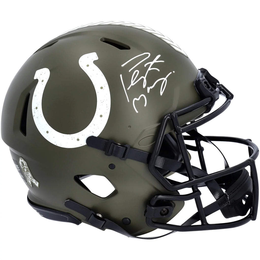 Riddell Manning Helmet Indianapolis 2022 Autographed Authentic Salute Service Colts to Speed Peyton