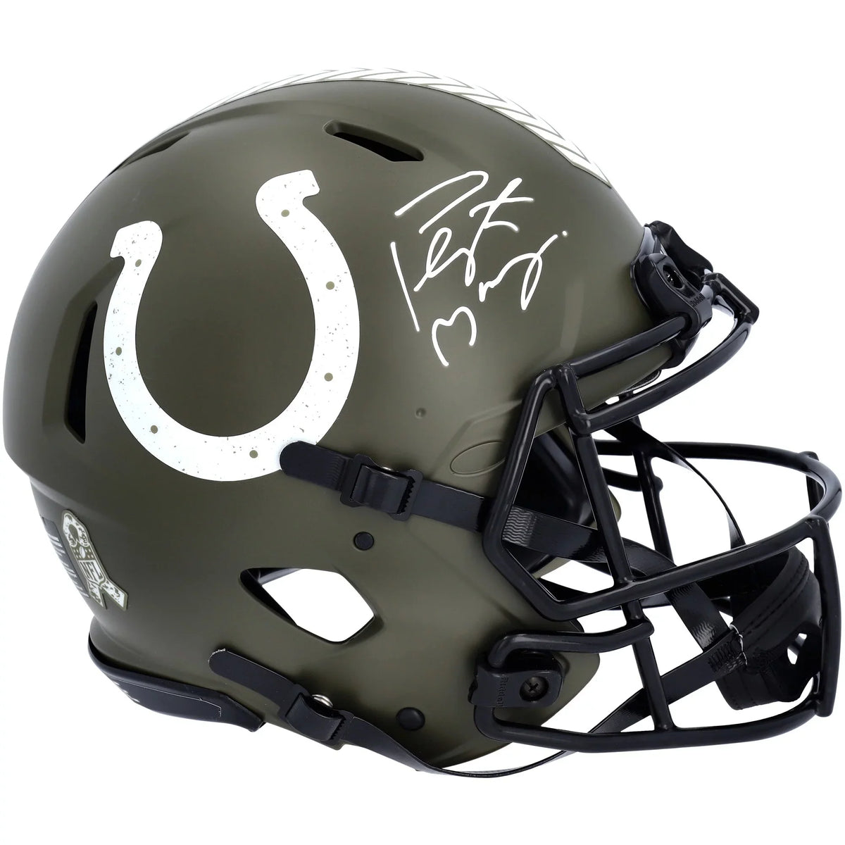 Riddell Manning Helmet Indianapolis 2022 Autographed Authentic Salute Service Colts to Speed Peyton