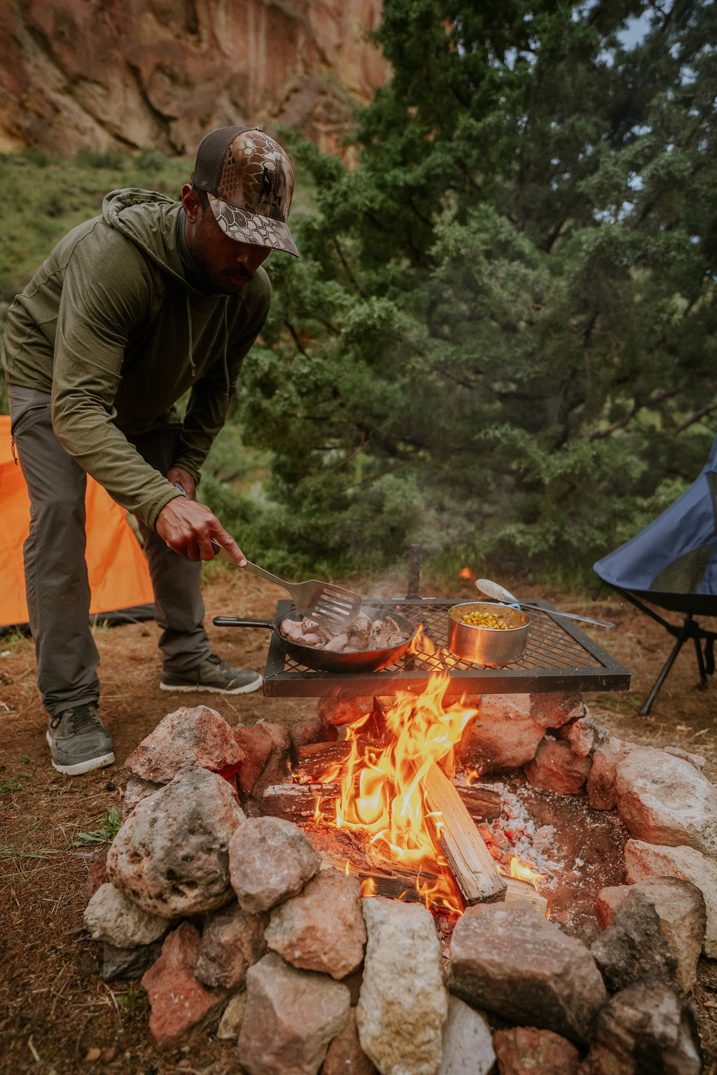Count Camping 612-300 Grill Stansport Heavy-Duty Backpacking 2 Swivel Piece Hiking
