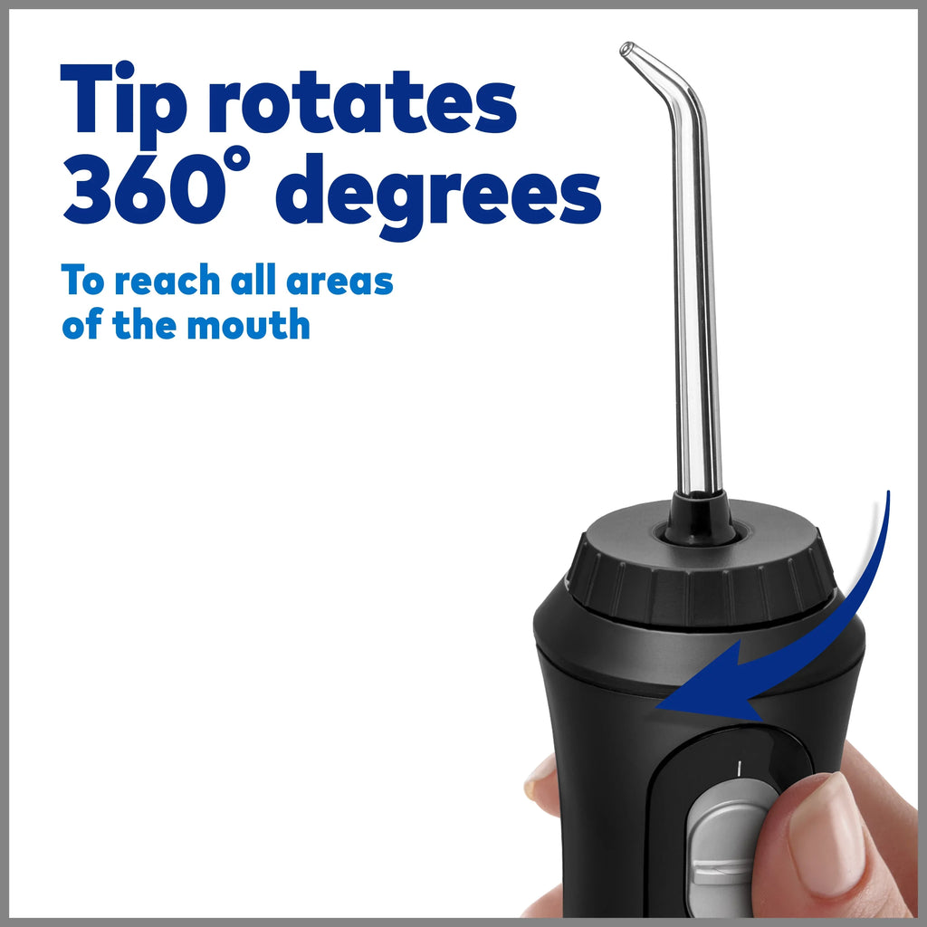Flosser Oral Waterpik Cordless Water Black Irrigator, Portable Plus