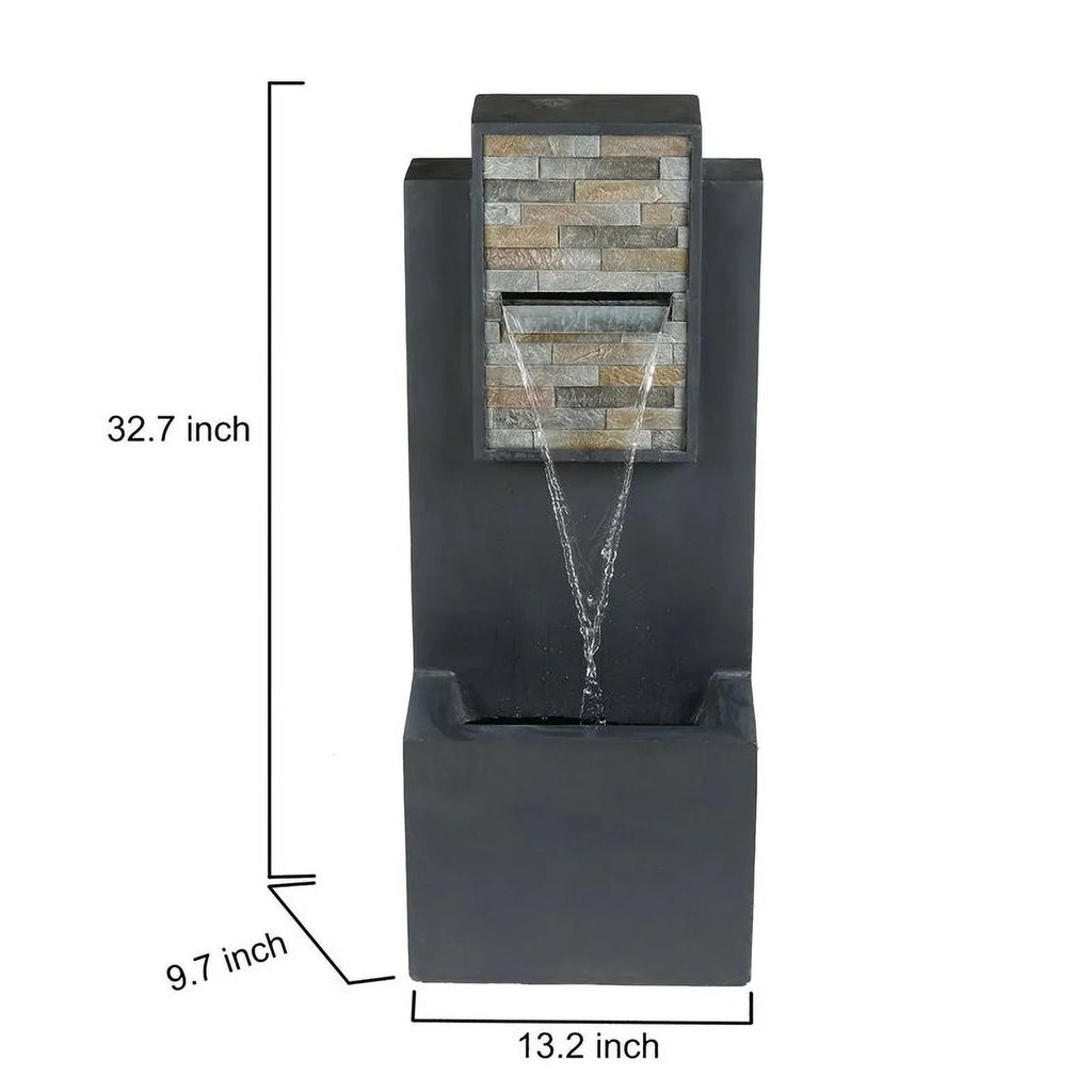 Jeco Light with LED & Fountain Texture FCL186 Finish Rock in. Contemporary 32