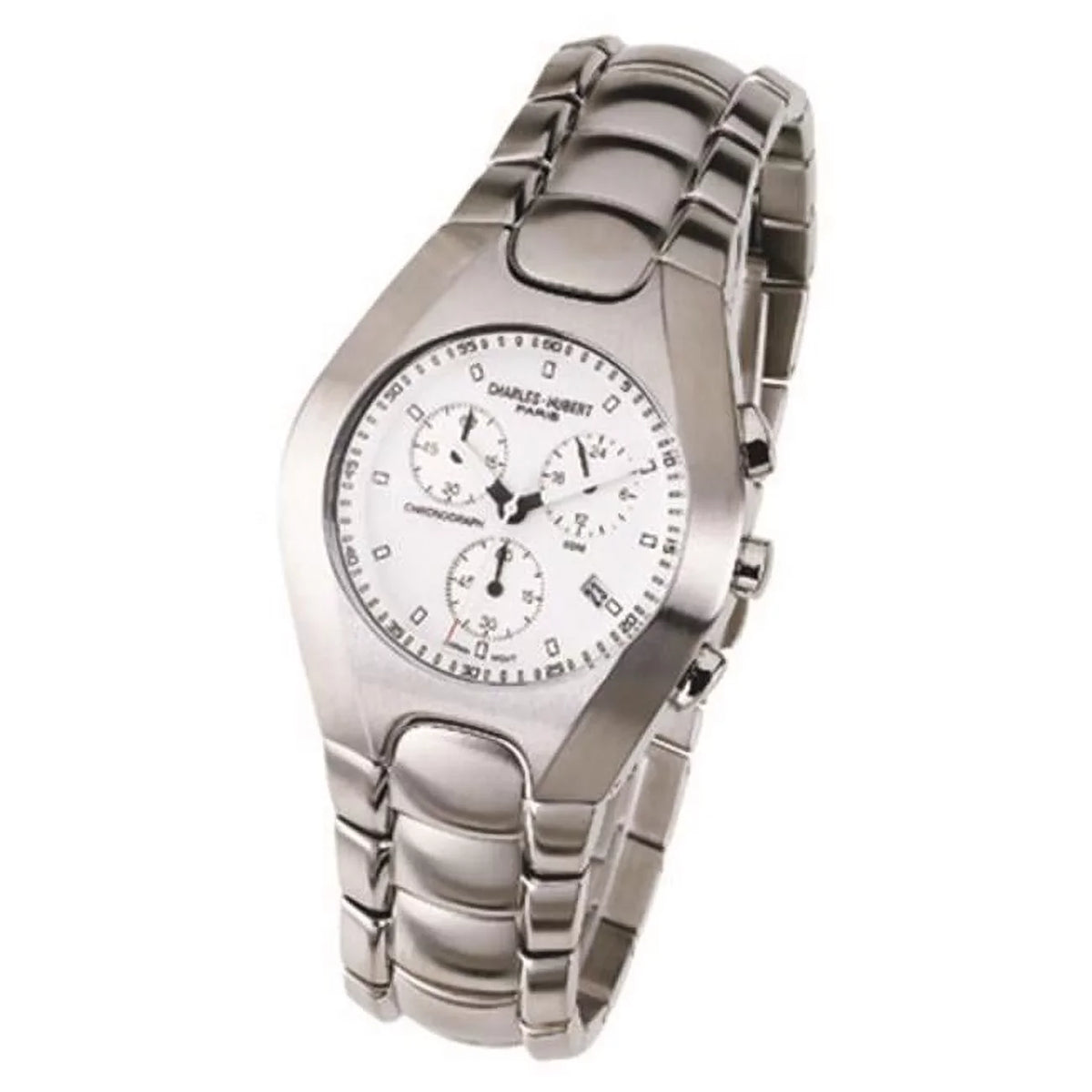 Paris Watch Mens Chronograph Charles-Hubert- Stainless Steel #3573-W Quartz