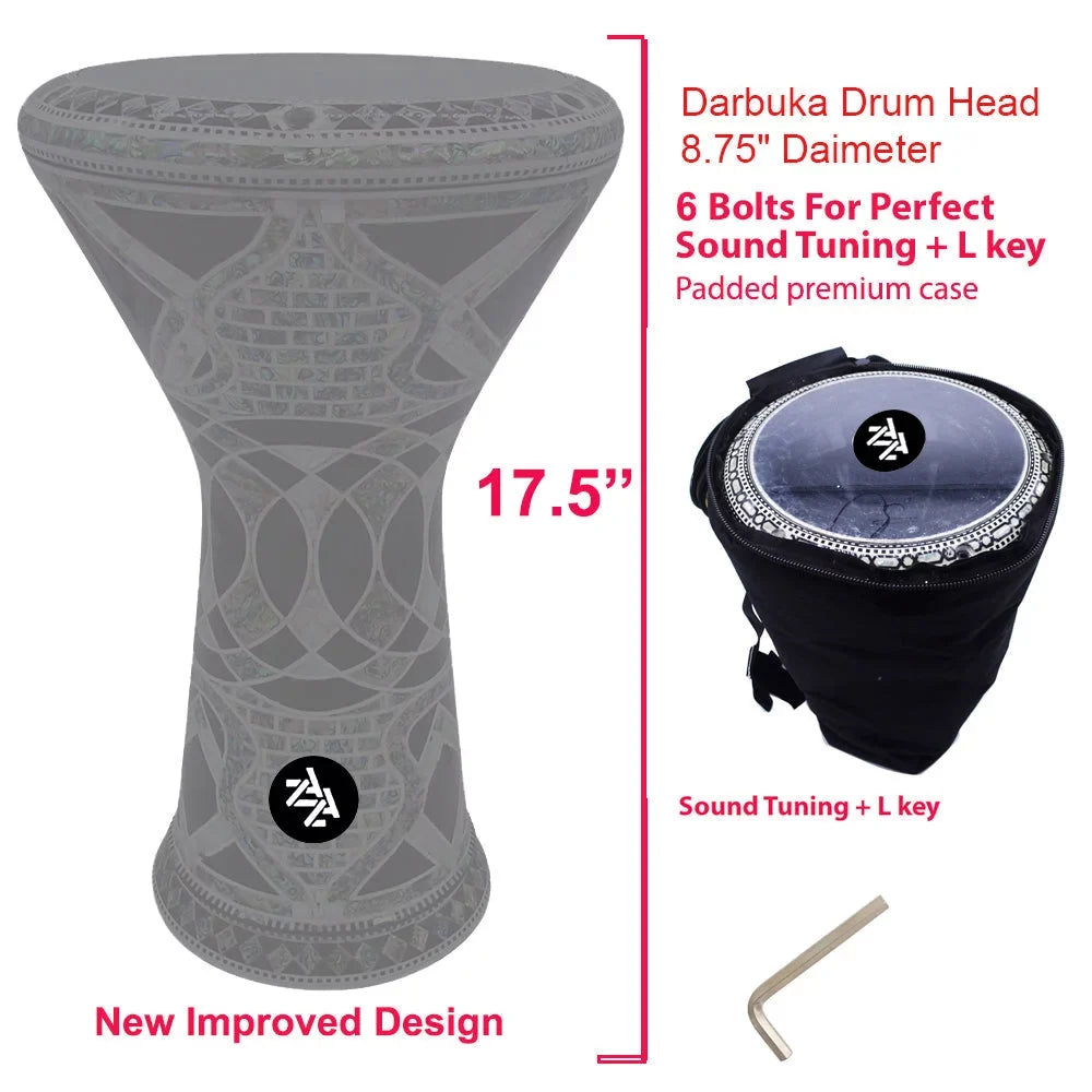 '- New Darbuka Generation Doumbek The Percussion Star 17.5'' Zaza Black