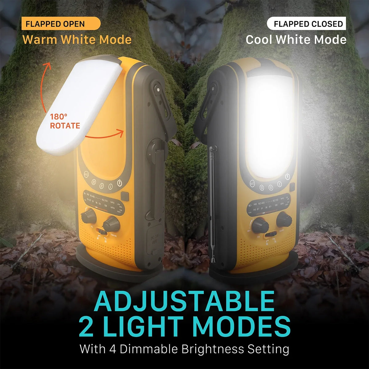 Outdoors (Model & Weather Crank with Light, Alarm Alert, 6,000mAh A7) SOS Charging, & Emergency Camping Bank for Power Radio FosPower Reading Lantern Solar FM/NOAA Charger Weather Hand &