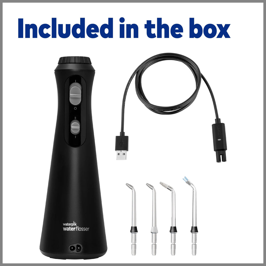 Flosser Oral Waterpik Cordless Water Black Irrigator, Portable Plus