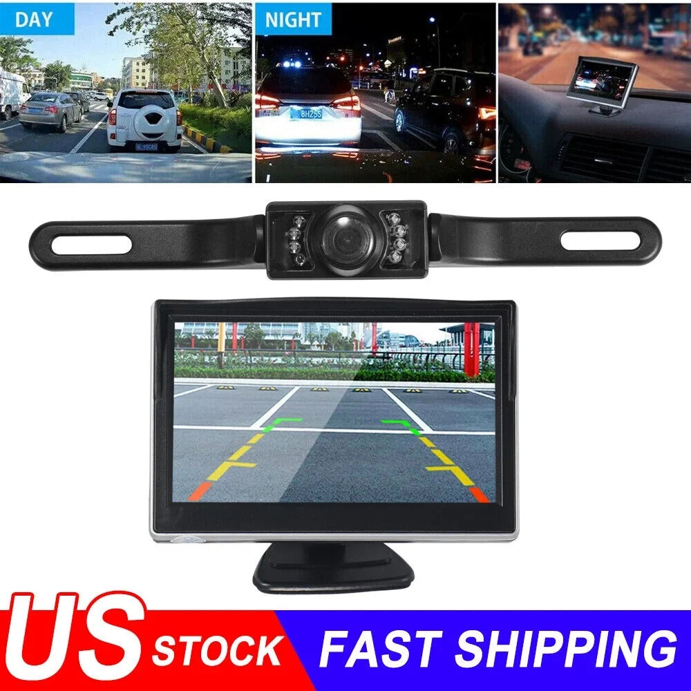 Backup Vision Rear Wireless Car Camera 5" HD Waterproof Monitor kydely Kit Night View
