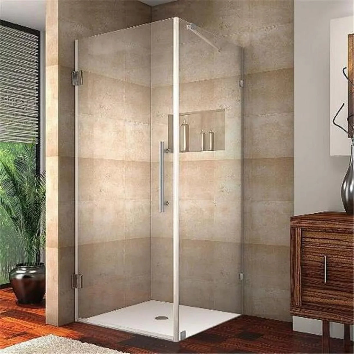 30 Enclosure - Shower 30 in. in Aquadica 72 AstonGlobal x Chrome Completely Square x Frameless
