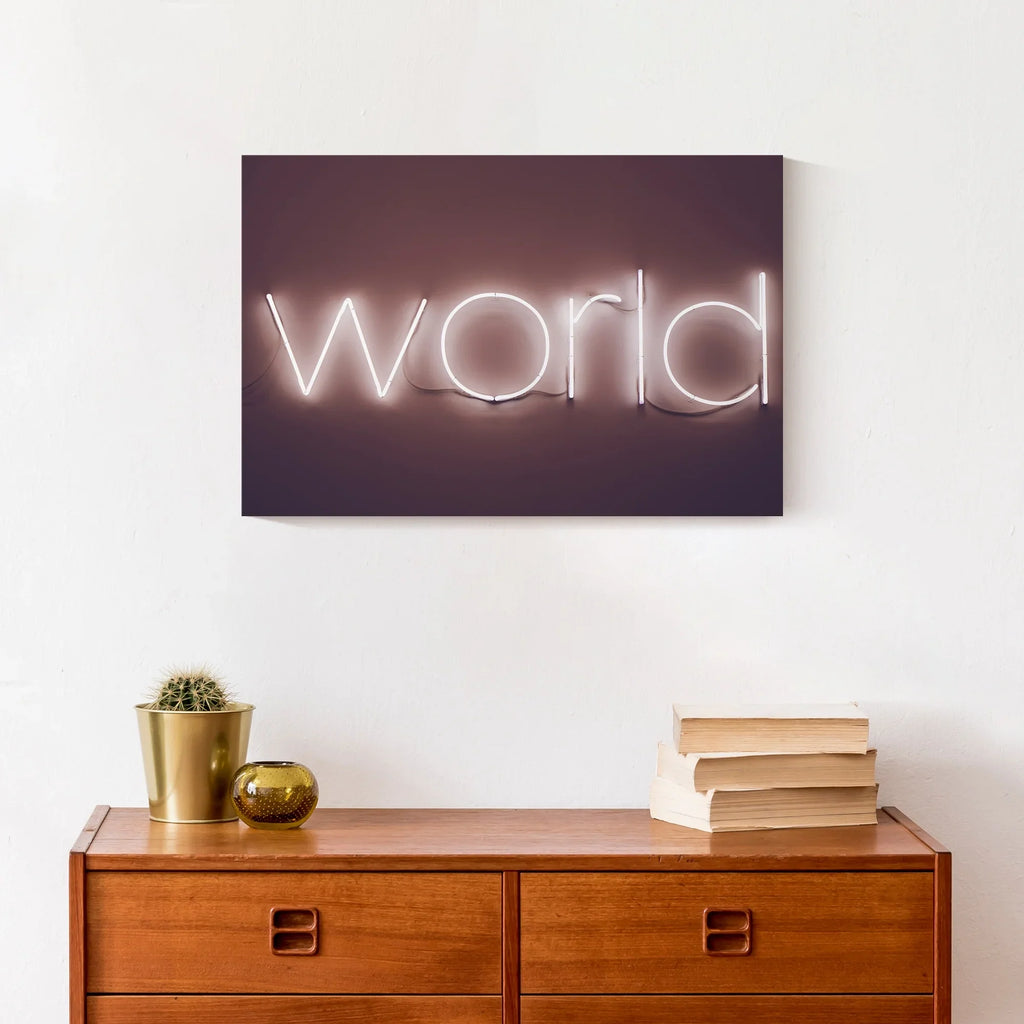 18x12 Canvas Products Neon Art Wall World Creative