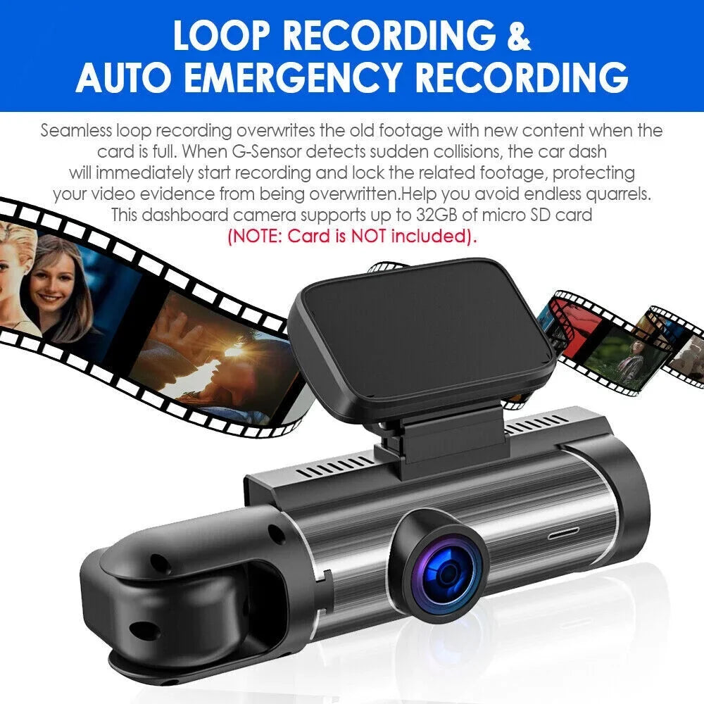 Cam - Safety Ensure Recording Front G·PEH Road Your and Lens Dash Dual Inside with