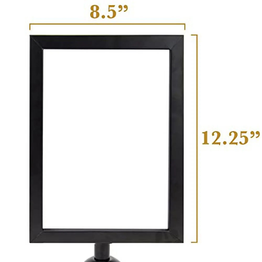 Double-Sided 8.5" Black Retractable Frame Stanchion Diameter 2" 11" Pedro's x Pudgy for Portrait Metal Belt Holder Supplies by Sign - Party Stanchions