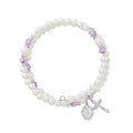 Bracelet Stretch Pearl Beads Mcvan BR7AM Amethyst & Crystal June