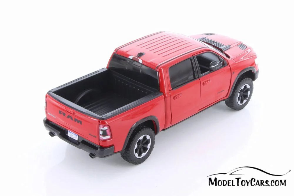 Cab Car Truck, Dodge 79358/16D - Showcasts 1/24 2019 Toy New Rebel Pickup but 1500 - BOX) Crew Diecast Red (Brand scale NO Ram Model
