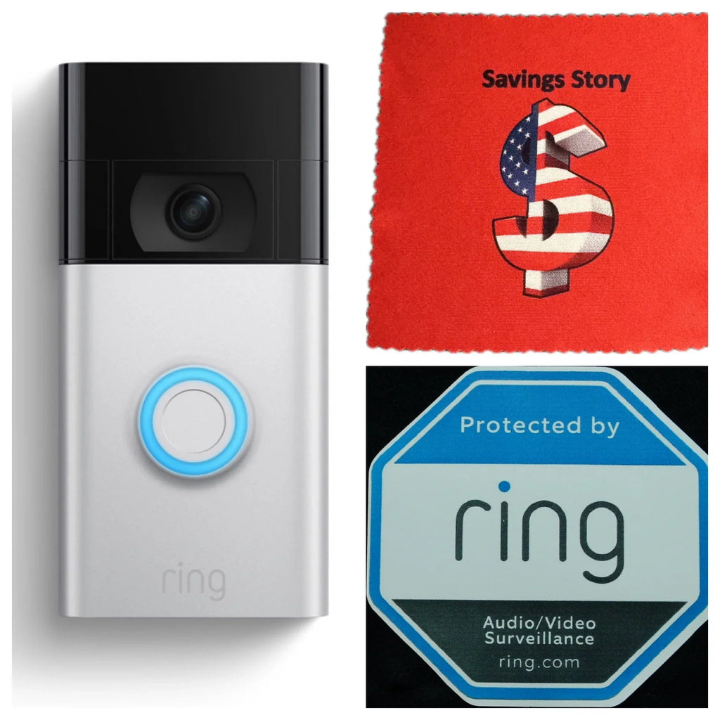 Story Camera, Cleaning Satin Battery in Cloth, or Ring_Video , 6 Doorbell 1080p , Wired Savings