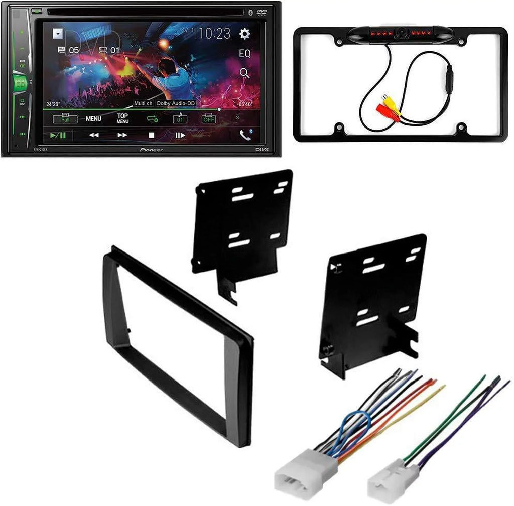 Camera/Install Touchscreen Car DIN Toyota 4Runner for Digital Receiver with Media Bluetooth/Backup Stereo Limited Double AM/FM W/ Bundle 2003-2009 KIT4942 Pioneer AVH-241EX 6.2" DVD/CD Kit/in-Dash