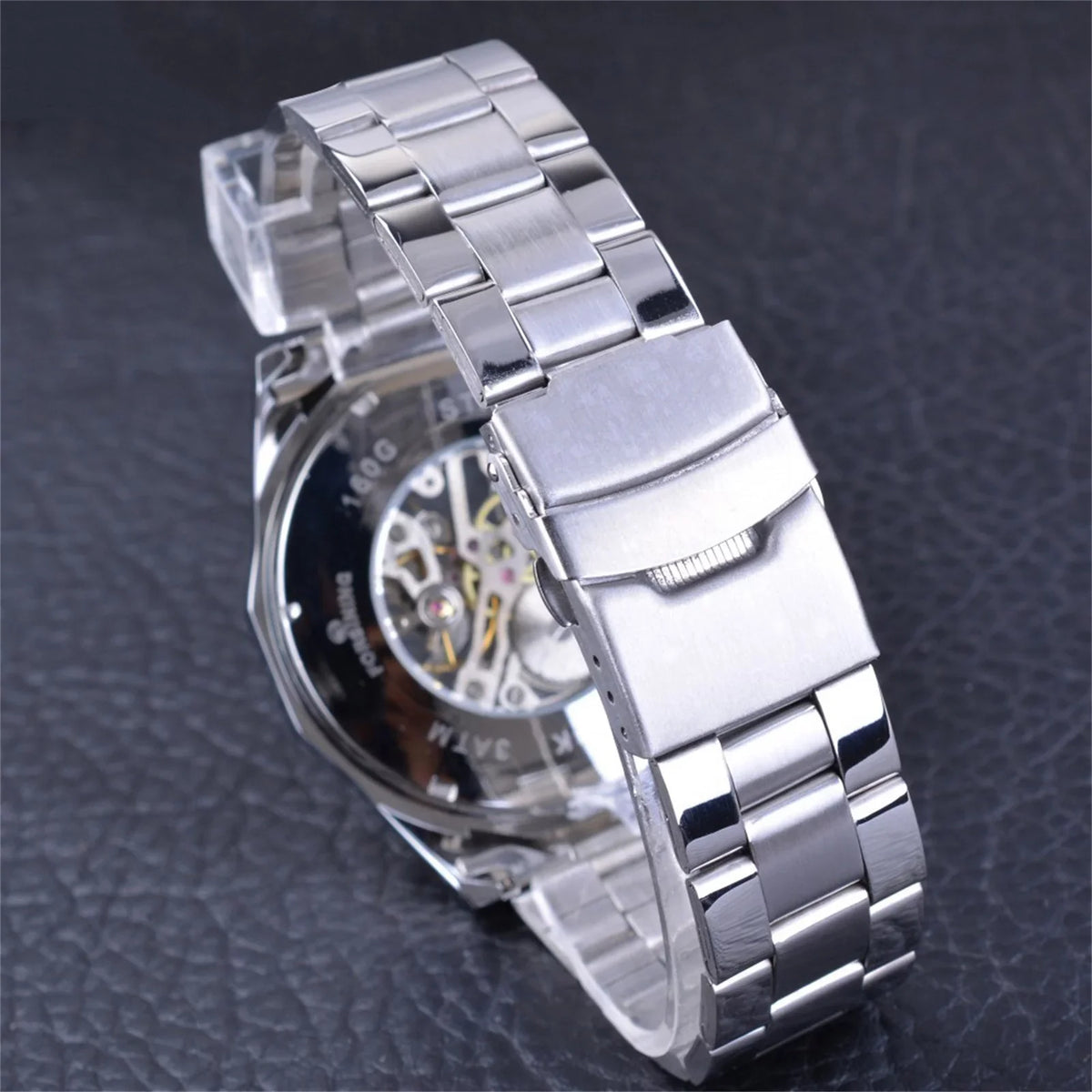 50% Belt Watch Automatic Hollow Up Mechanical Steel Full off! Mens YOHOME to