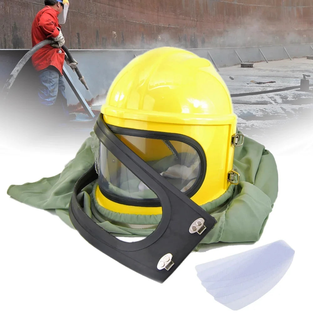 Helmet Supplied Protector Sand FED Hood Blast Sandblast AIR Safety Yellow