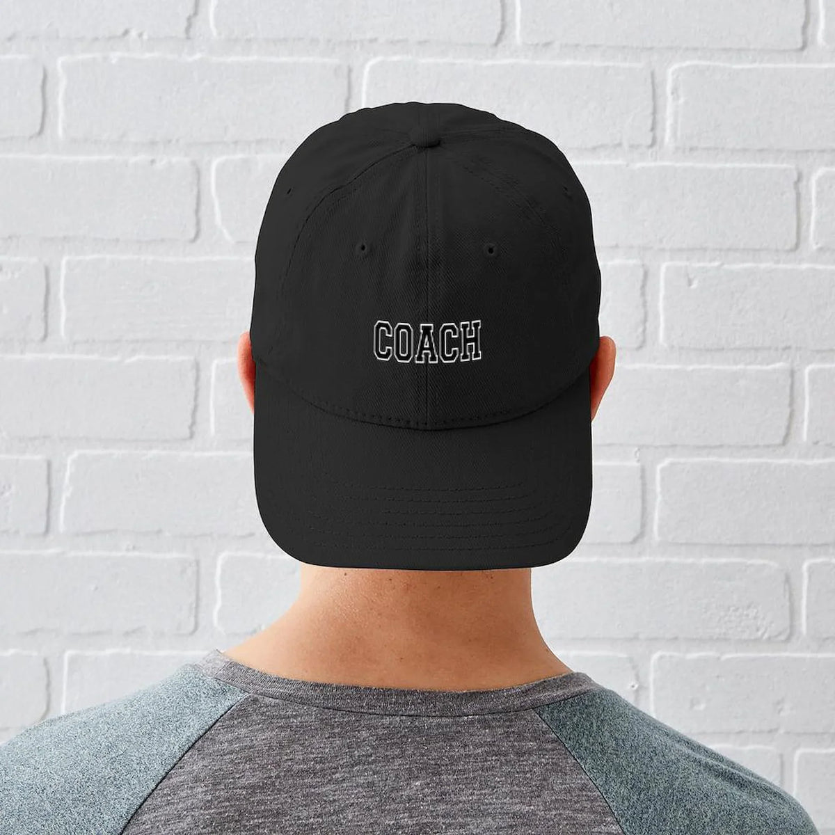 Adjustable Hat Baseball Black CafePress Coach Cotton - Printed Cap Canvas Black -