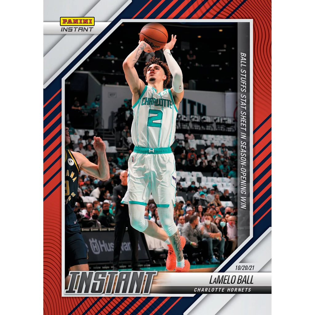 Fanatics Instant Hornets Sheet - Panini Ball Exclusive Parallel Stat Trading LaMelo Single Charlotte the Stuffs Card