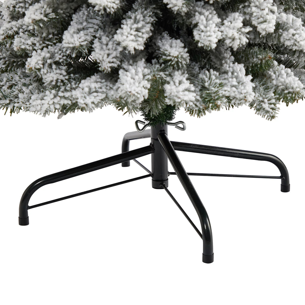 Natural Nearly 7' Tree Pencil Clear Prelit Lights 400 Artificial Flocked White Christmas