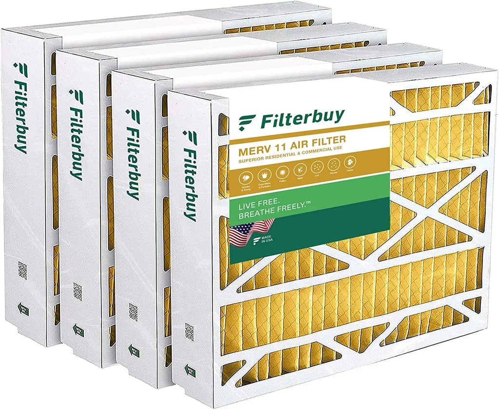 MERV Pleated AC Standard, for American 11 Air Furnace HVAC Filters Filterbuy Accumulair Honeywell, 24.5x27x5 and (4-Pack) Trane,