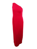 One-Shoulder Gown Slit Red) Women's Calvin (14, Klein